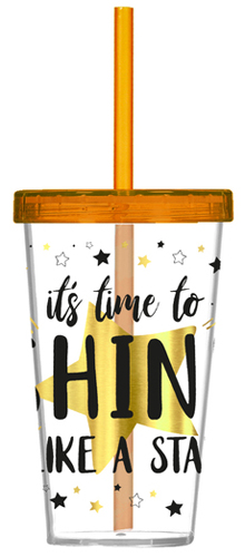 Склянка HEREVIN з трубочкою Gold Star 660 мл (161448-007)